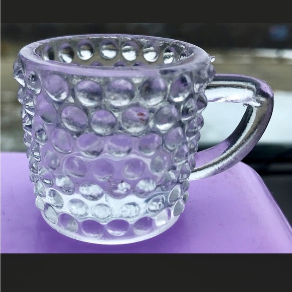 Vintage Mug Handled Glass Hobnail Textured Antique Penny Candy Scoop - Picture 1 of 10